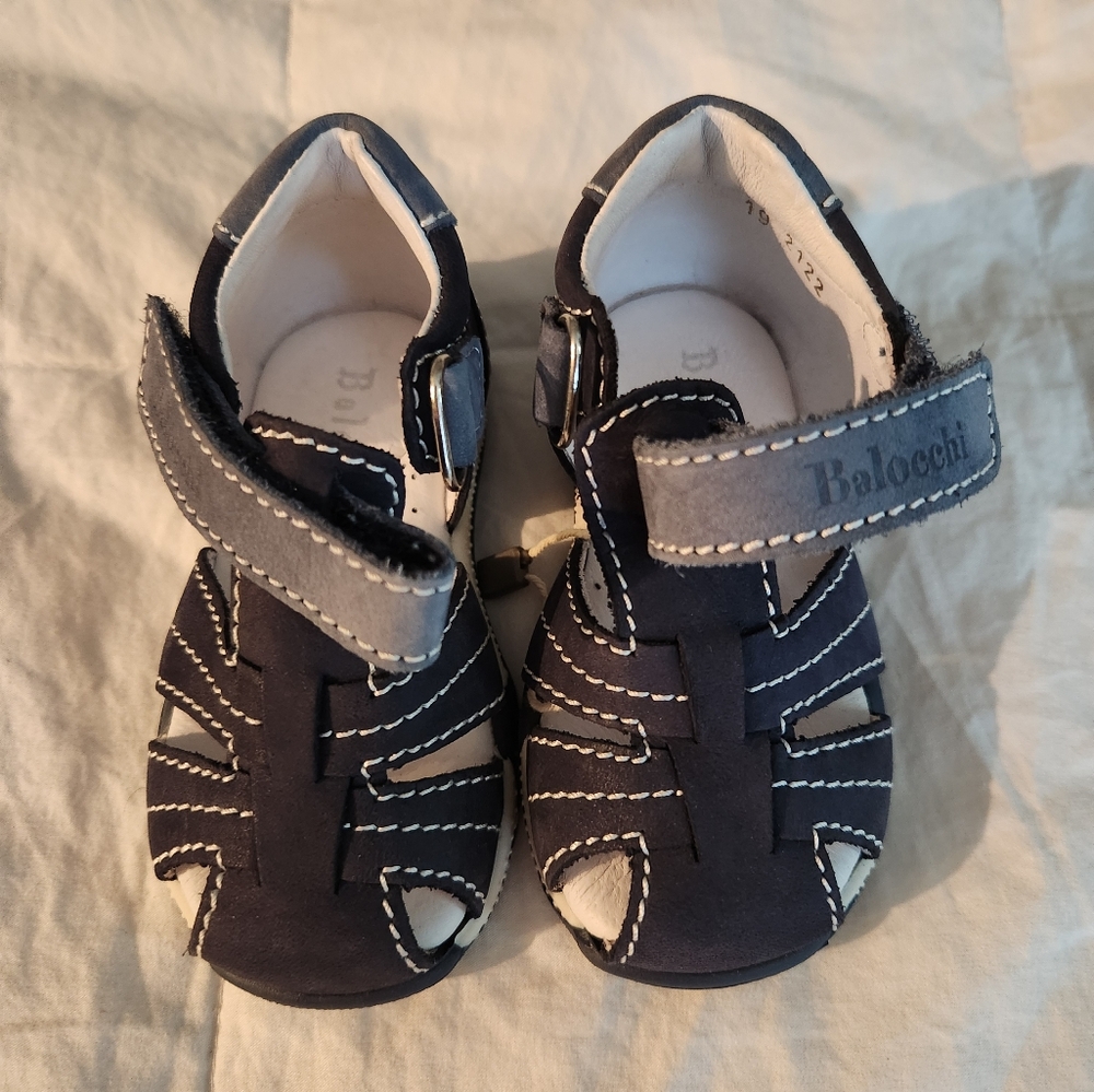 balocchi navy size 19 sandals infant toddler new
